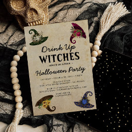 Lustigt Drink Up Witches Vuxen Halloween fest Inbjudningar