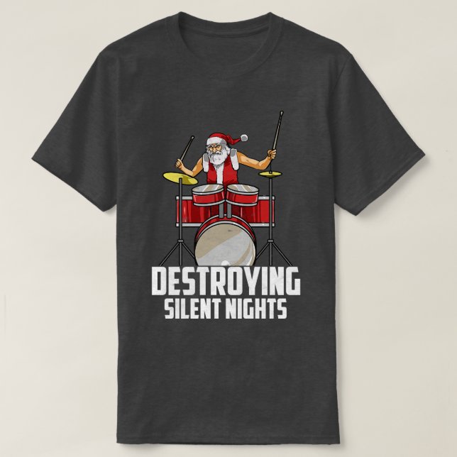 Lustigt Drummer-jultrumma Set Drum Player Gift T Shirt (Design framsida)