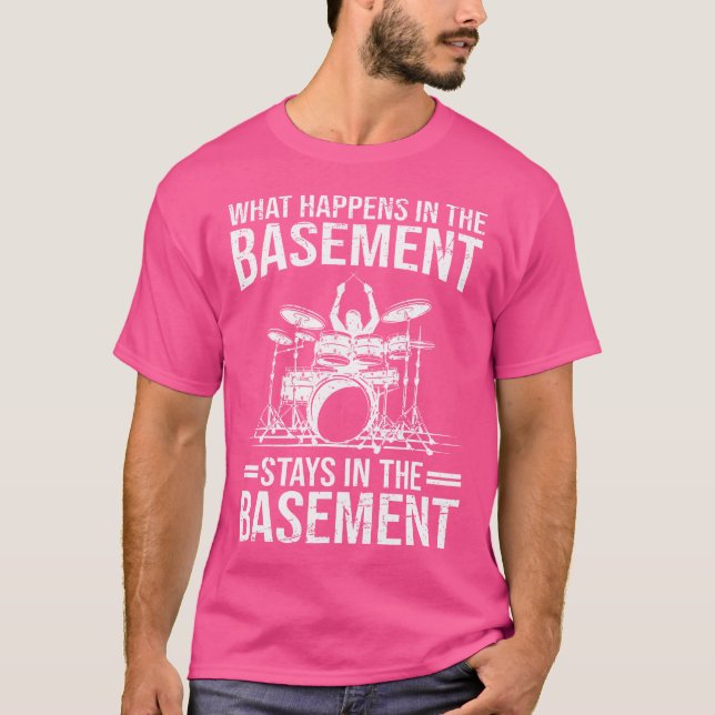 Lustigt Drumming För manar Women Drumline Drum Set T Shirt (Framsida)