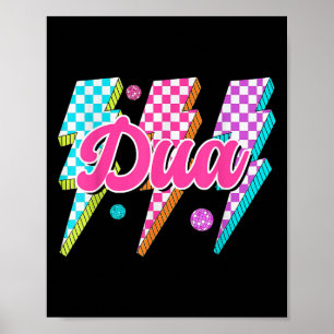 Lustigt Dua Lightning Bolt Checkered I Kärlek Dua  Poster