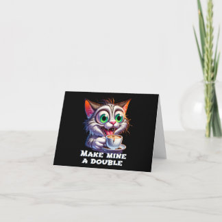 Lustigt Dubbla Espresso Cat Kort