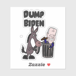 Lustigt Dump Joe Biden Tecknad Klistermärken
