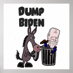 Lustigt Dump Joe Biden Tecknad Poster
