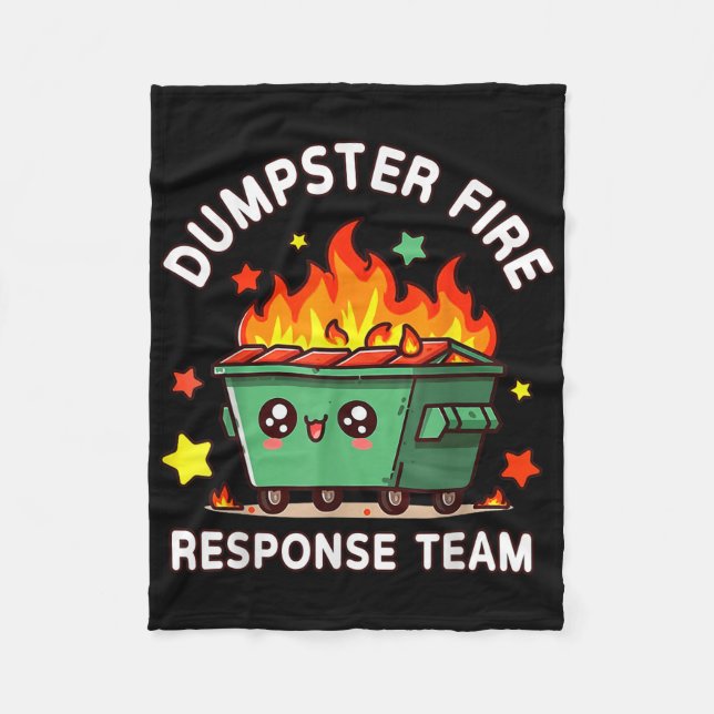 Lustigt Dumpster Fire Response Team Meme Funny Wor Fleecefilt (Framsidan)