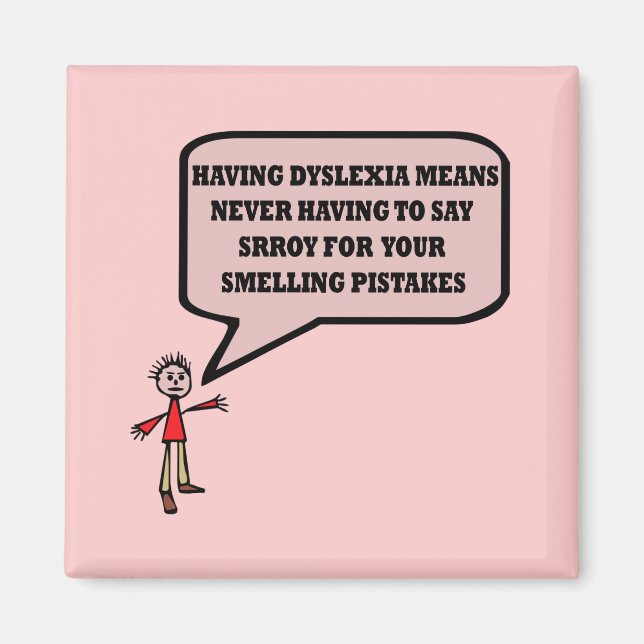 Lustigt dyslexisk slogan magnet (Framsidan)