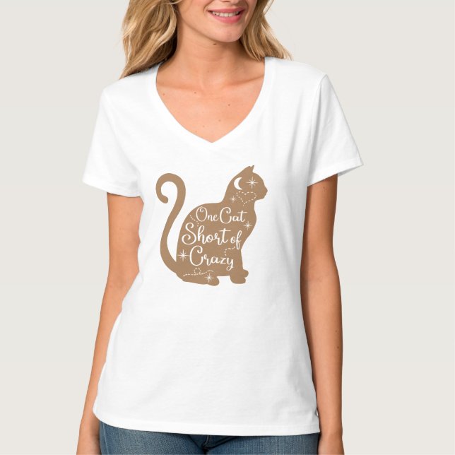 Lustigt, Editable, Cat Lover, "Crazy Cat Dam" T Shirt (Framsida)