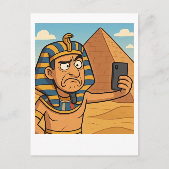 Lustigt egyptiskt selfie med Pyramid Postcard Vykort (Framsida)