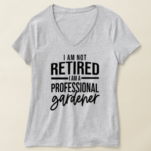 Lustigt, ej pensionerad trädgårdsmästare i ord t shirt