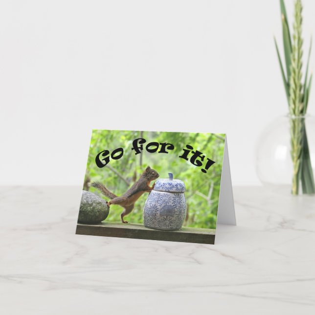 Lustigt ekorre Bild ~ Gå för det! Kort (Framsida)