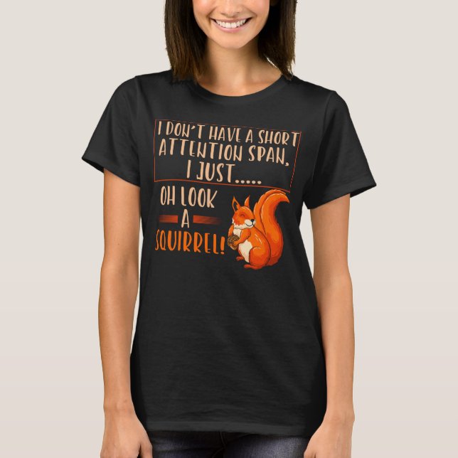 Lustigt ekorre Kort, Manar Women Squirreles T Shirt (Framsida)