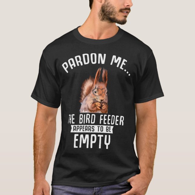 Lustigt ekorre tom fågel Feeder Squirrels T Shirt (Framsida)