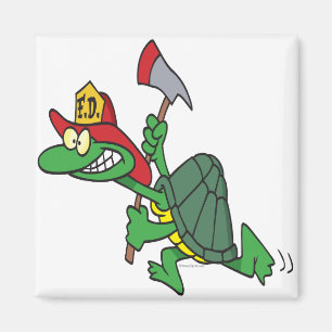 Lustigt eldhandsköldpadda tecknad magnet