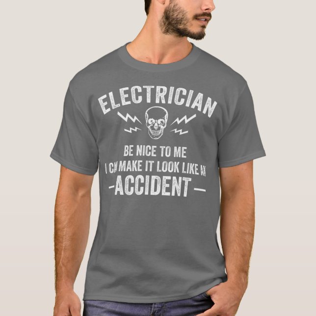 Lustigt Electrician Gift Manar Coola Electrical Ga T Shirt (Framsida)