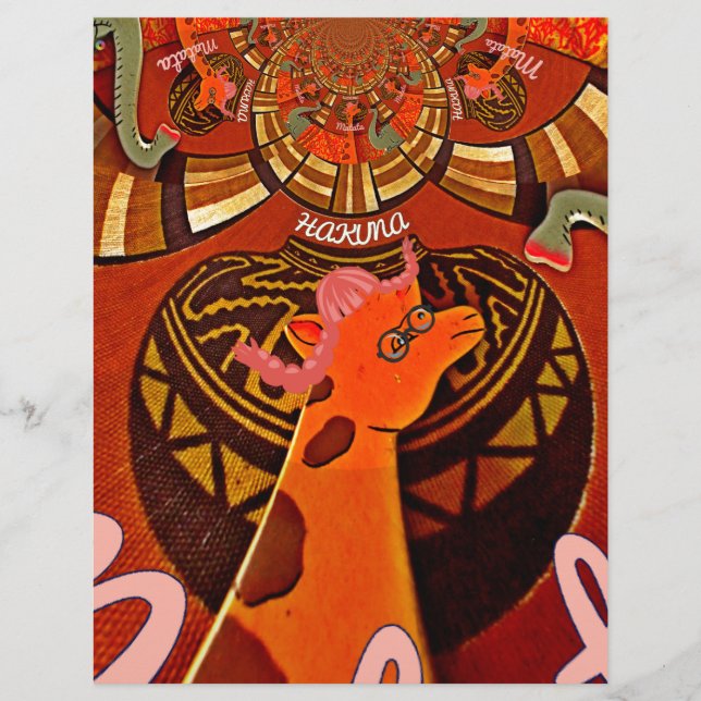 Lustigt Elegant Giraffe-befullmäktigad afrikansk S (Framsida)