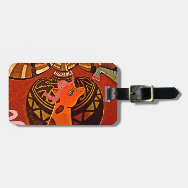 Lustigt Elegant Giraffe-befullmäktigad afrikansk S Bagagebricka (Horisontell Framsida)