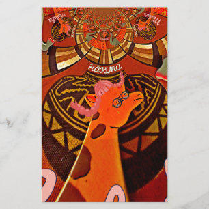 Lustigt Elegant Giraffe-befullmäktigad afrikansk S Brevpapper