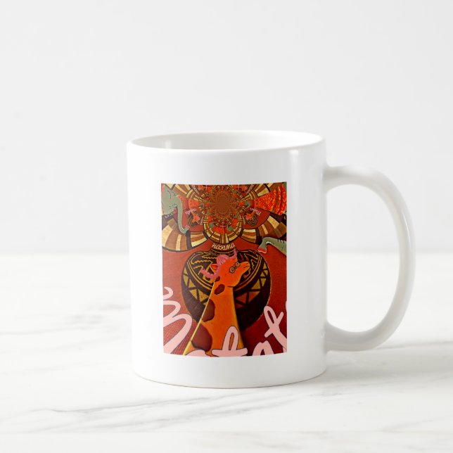 Lustigt Elegant Giraffe-befullmäktigad afrikansk S Kaffemugg (Höger)
