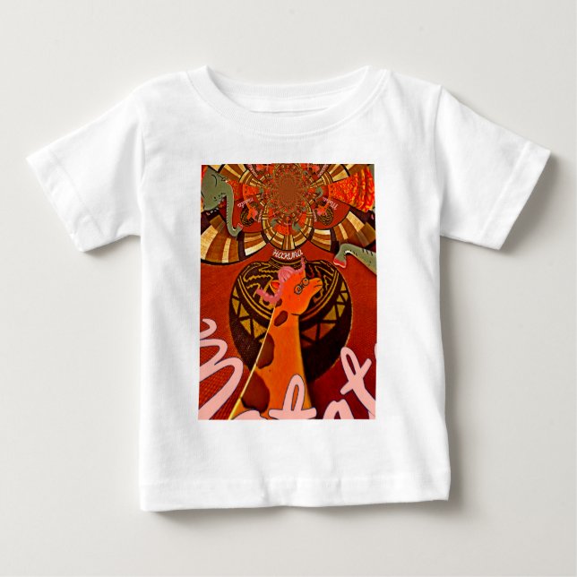 Lustigt Elegant Giraffe-befullmäktigad afrikansk S T-shirt (Framsida)