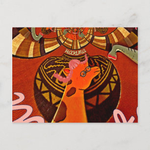Lustigt Elegant Giraffe-befullmäktigad afrikansk S Vykort