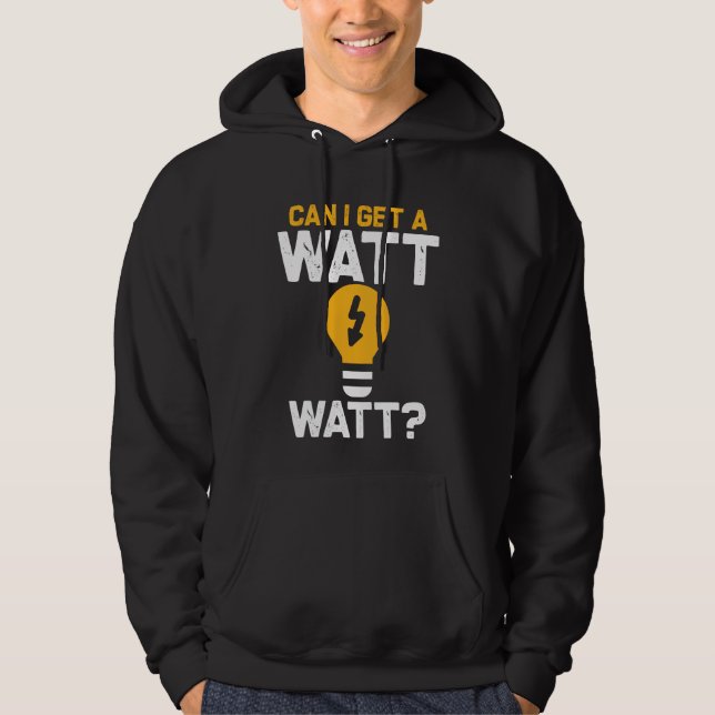 Lustigt elektriker Watt Pun Hoodie (Framsida)