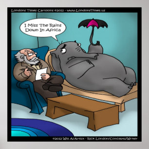 Lustigt Elephant in Therapy Poster