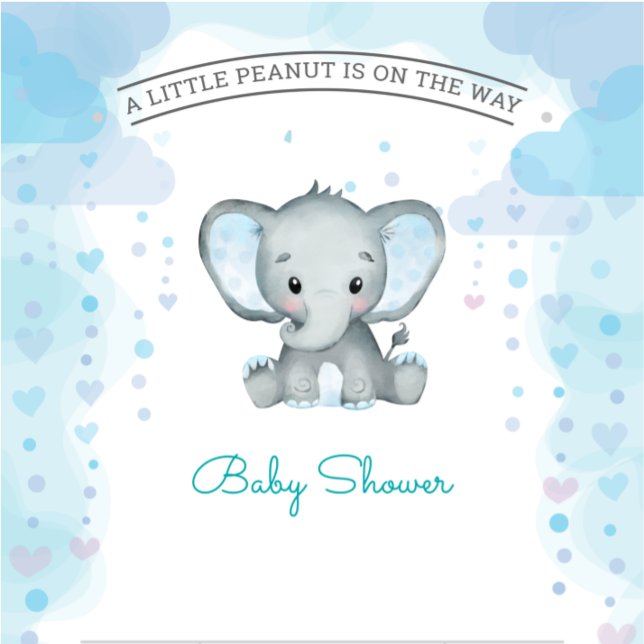Lustigt Elephant Watercolor Baby Shower-inbjudan Inbjudningar (Skapare uppladdad)