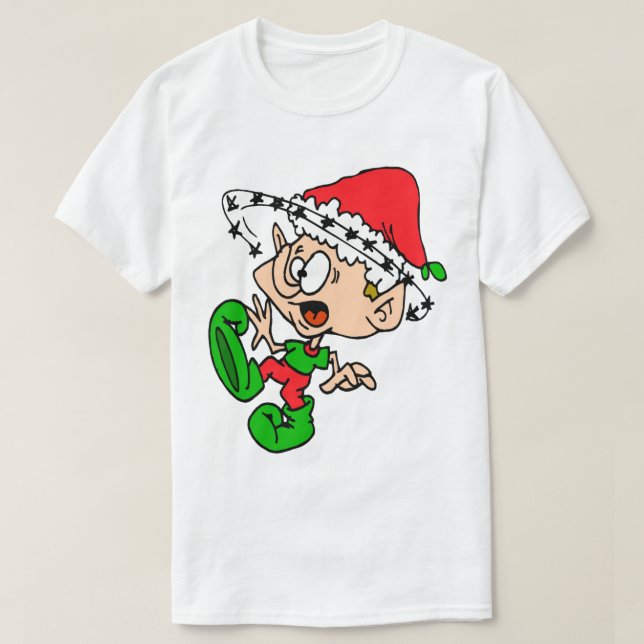 Lustigt Elf Helgdag Stressar julklappning T Shirt (Design framsida)