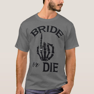 Lustigt engagerat Bride Skeleton Hand Bröllop Ring T Shirt