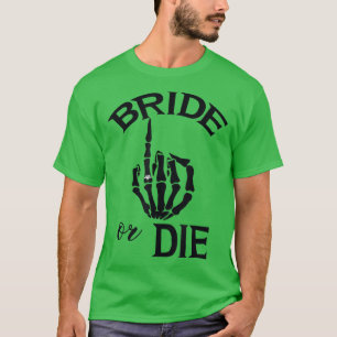 Lustigt engagerat Bride Skeleton Hand Bröllop Ring T Shirt