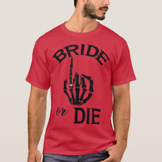 Lustigt engagerat Bride Skeleton Hand Bröllop Ring T Shirt