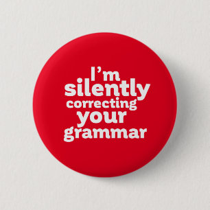 Lustigt engelsk lärare rättar tyst Grammar Knapp