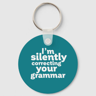 Lustigt engelsk lärare rättar tyst Grammar Nyckelring