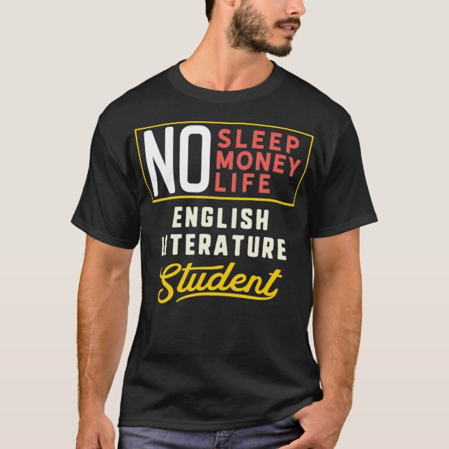 Lustigt engelska Literature Major Student Gift T Shirt (Framsida)