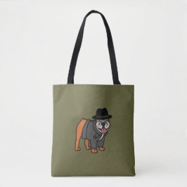 Lustigt engelskt bulldog-detektiv Tote Bag Tygkasse
