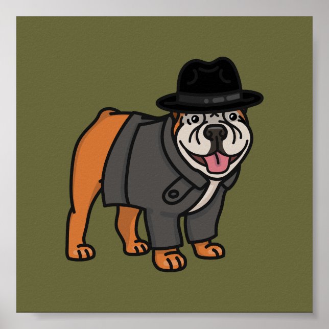 Lustigt engelskt bulldog-detektiver Poster (Framsidan)