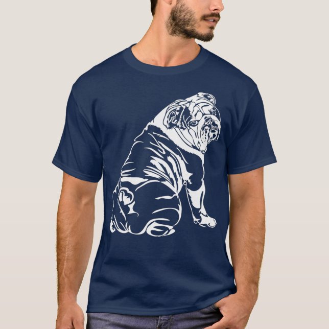 Lustigt English Bulldog hund    hundgift T Shirt (Framsida)