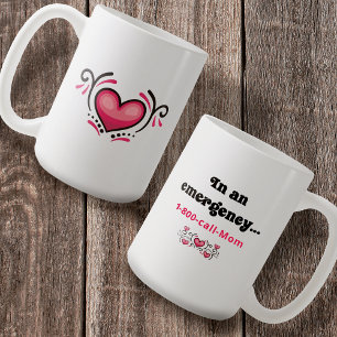 Lustigt enkelt anrop Mamma-kaffe Mugg
