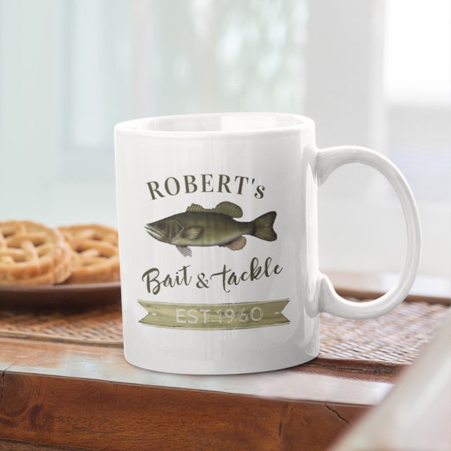 Lustigt enkelt fiskarförband och tajklamfisk kaffemugg (Skapare uppladdad)