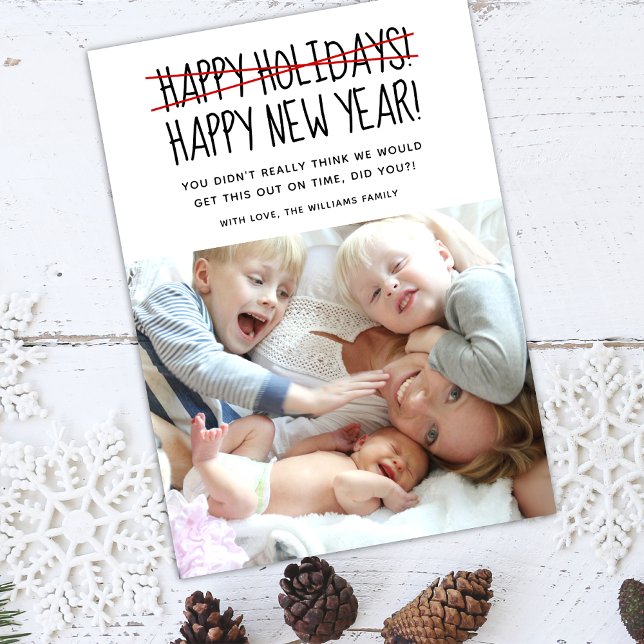 Lustigt enkelt Gott nytt år Helgdag-kort Julkort (Skapare uppladdad)
