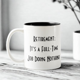 Lustigt enkelt kaffe av pension-Tone mugg