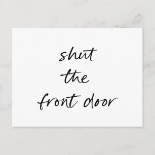 Lustigt enkelt svart vitt nytt hem, Adress Meddelande Vykort