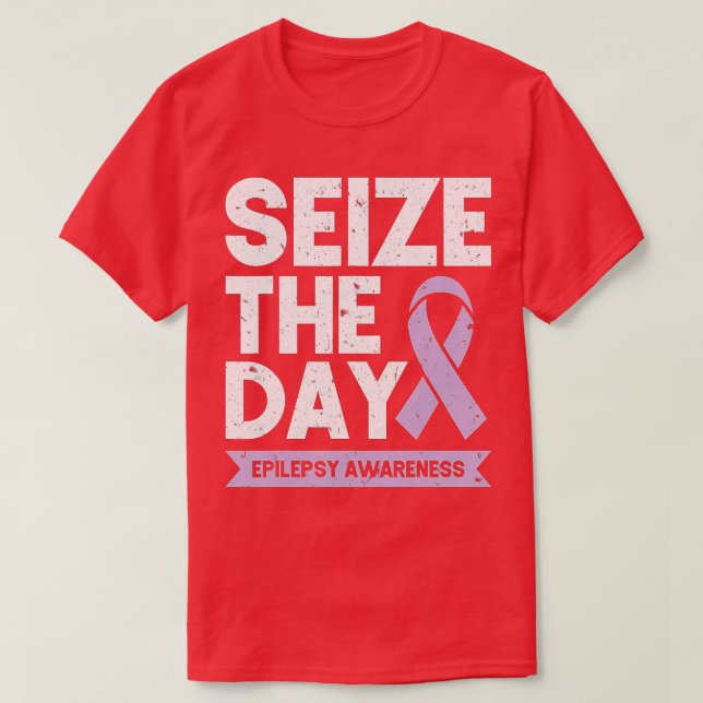 Lustigt Epilepsimedvetande Seize Ribbon-dagen  T Shirt (Design framsida)