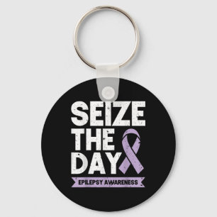 Lustigt Epilepsimedvetande Seize Ribbon Day Nyckelring