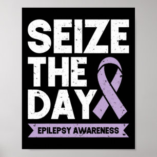 Lustigt Epilepsimedvetande Seize Ribbon Day Poster