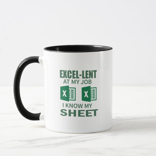 lustigt Excel SpreadSheet Coffee Mugg för revisor (Vänster)