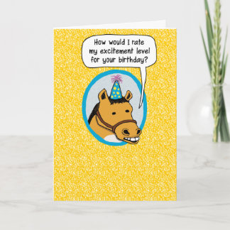 Lustigt Excny Horse Birthday Kort
