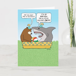 Lustigt Excy Shark Birthday Kort
