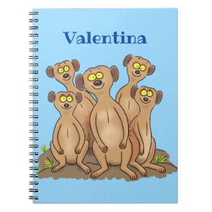 Lustigt exempel på tecknad i familjen meerkat anteckningsbok