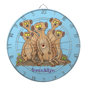 Lustigt exempel på tecknad i familjen meerkat darttavla