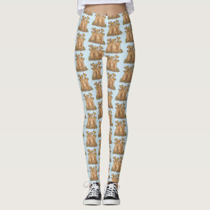 Lustigt exempel på tecknad i familjen meerkat leggings